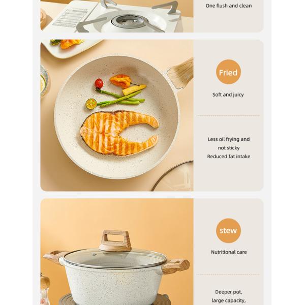 Multifunction 3pcs Aluminum Cooking Cookware Pot Set Non Stick Kitchen Ware Cookware Set