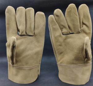 China Short Thick Leather High Temperature Welder Gloves Full Leather Welding Welder Gloves Suede Leather Welding Gloves wholesale