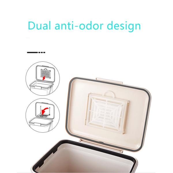 Stylish Garbage Can Portable Deodorizing Trash Bin With Handle for Reducing Odors With Washable Inner Box