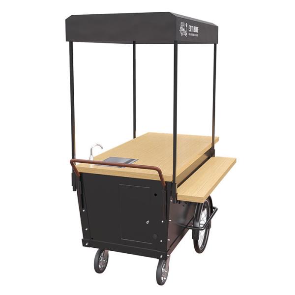 Quality Durable Coffee Bicycle Push Cart With Extensible Main Operating Table for sale