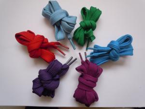 China Custom printed rainbow design Nylon / polyester shoe lace , running shoe laces wholesale