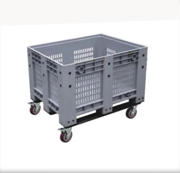 Quality Solid Box Plastic IBC Container HDPE Plastic Pallet Container With Lid for sale