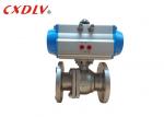 DIN Double Acting 2 Way Stainless Steel Pneumatic Valves DN50 Flange Ends