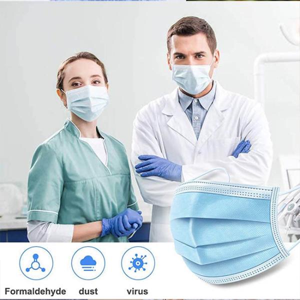 Professional Medical Surgical Face Mask Pleated With Elastic Ear Loop