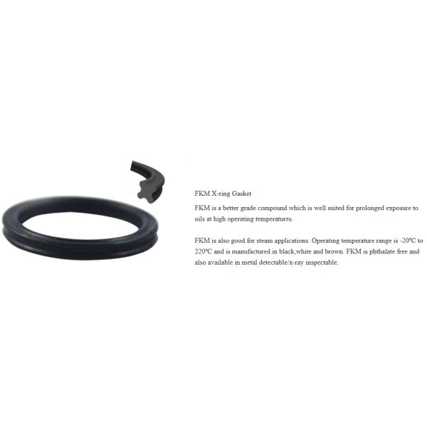 Black Oil And Gas Seals Quad Ring FPM Fuel Resistance