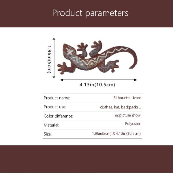 Merrowed Border Lizard Gecko Patch Eco Friendly Iron On Frog Patches