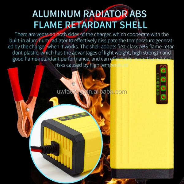 12V 4A 3A 2A Solar Auto Digital Battery Charger with LCD Display Reverse Connecting Protection Connector Current Protection