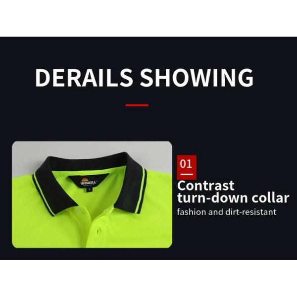High Visibility Reflective Safety Caution Men Work Wear Construction Polo Shirts T-Shirts Vest Clothing
