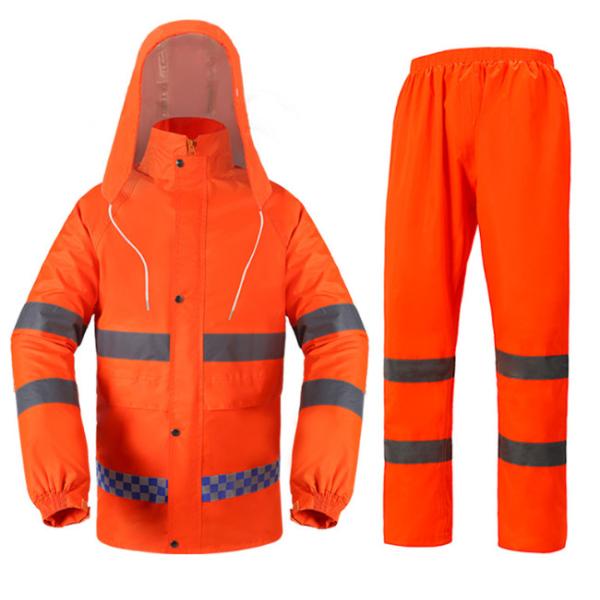 Reflective PPE Safety Wear Warning Split Safety Waterproof Rain Poncho