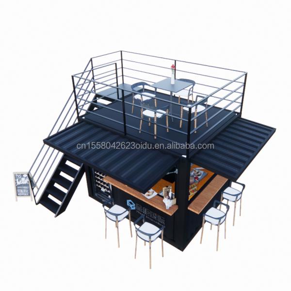 10ft Mini Pop-up Shop Galvanized Steel Square Tubes Two-story Pop-up Container Bar Coffee Container