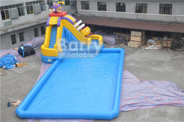 Quality CE Certificate Inflatable Water Park , Inflatable Pool With Piranha Slide with Pool for sale
