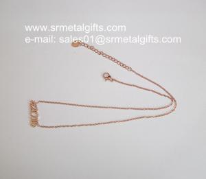 China Rose gold 2016 monogram pendant link chain necklace wholesale wholesale