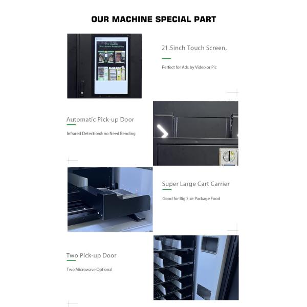 XYZ Factory Pre Meal Pasta Rice Frozen Heated Double Microwave Ovens Fast Hot Food Custom Vending Machines for Sale