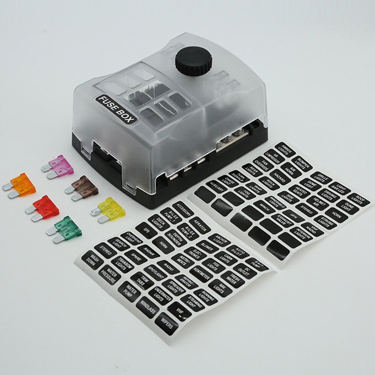 6 Way Fuse Distribution Block Car Boat Fuse Box Holder With Warning Indicator