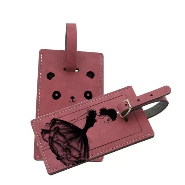 Custom Blank Sublimation Luggage Labels Travel Name Tag Double Sided Printing PU Leather Sublimation Luggage Tags