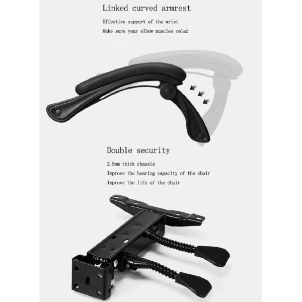 Middle Back Modern Manager Office Chairs Black Coating Sled Frame