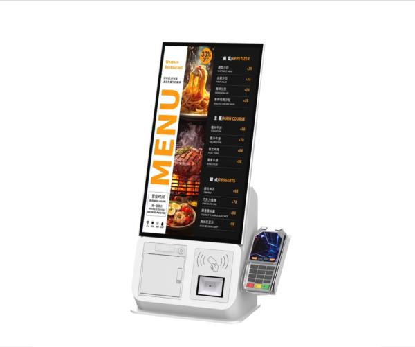 Quality Self Service Pos Kiosk Built In PC With Printer QR Code Scanner for sale
