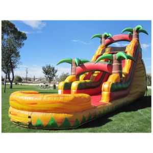 Yellow 22 Ft Tropical Fiesta Breeze Water Slide Inflatable Water Slides With