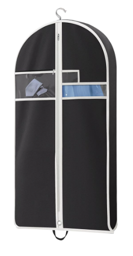 43" Travel Garment Bag with Accessories Zipper Pocket, Heavy Duty Suit Bag for Suits, Tuxedos, Dresses, Coats, Beige, 1 pack