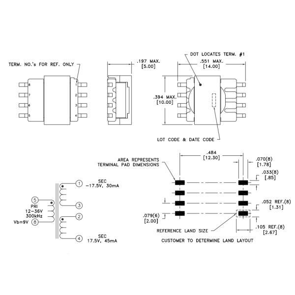 750315144 IBTI Isolated Buck Transformers for gate drives and op-amps