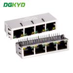 RJ45 quad port RJ45 network port integrated gigabit transformer network