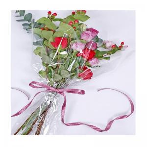 China 100 Pcs Flower Bouquet Sleeves Transparent Bag Cellophane For Flower wholesale