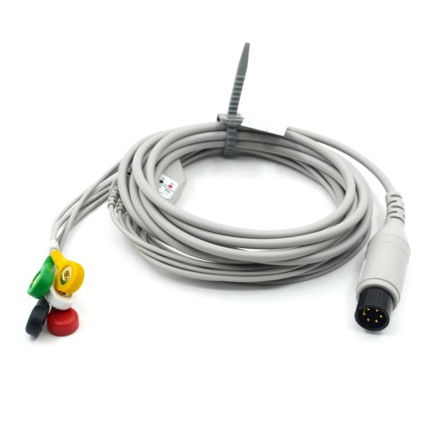 Compatible AAMI Compatible 5 Lead ECG Cable IEC Snap For Medical Accessories