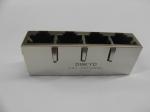 Factory Customized 15.75mm Depth Shield 2 Port RJ45 Ethernet Jack With LEDs