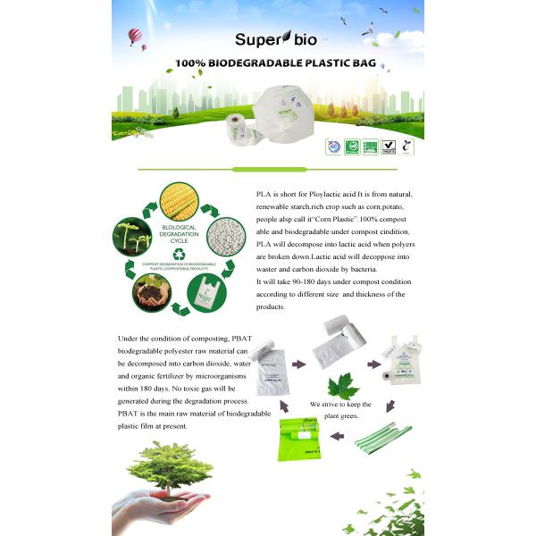 Drawstring Trash Bags On Roll Disposable Bag In Compostable, Eco-Friendly Roll Drawstring Compostable Biodegradable Garb