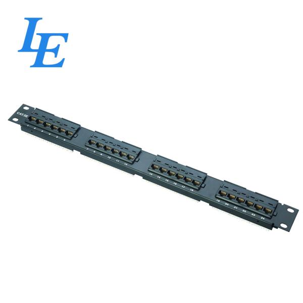 Quality P2424-C5E 24 Port Ethernet Patch Panel , 1U Height Cat5e Feed Through Patch Panel for sale