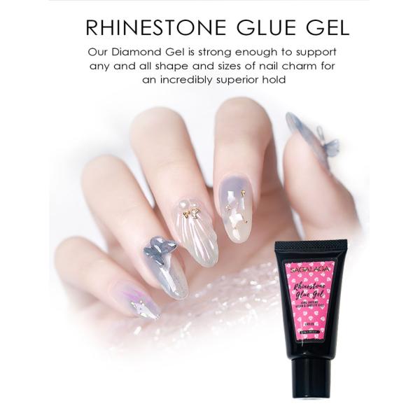 30g Tube Package Private Label Strong Adhesive Nail Rhinestone Glue Gel Polish for Nail Salon DIY Nail Art