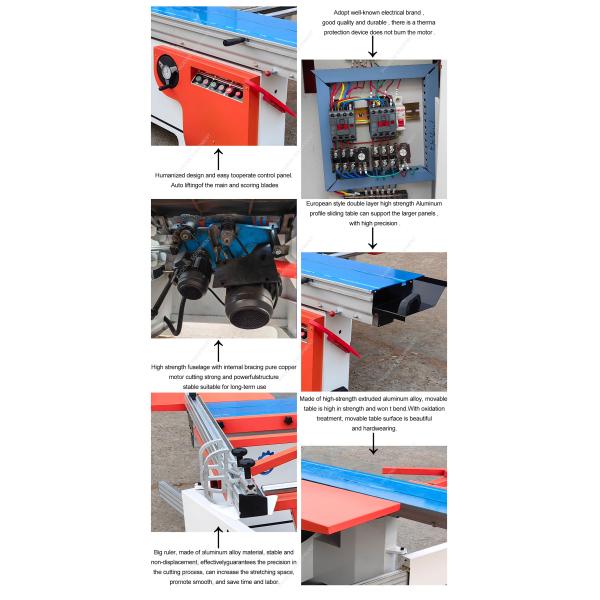 2300mm Sliding Table Length High Precision Panel Saw for Woodworking Cutting PVC Board