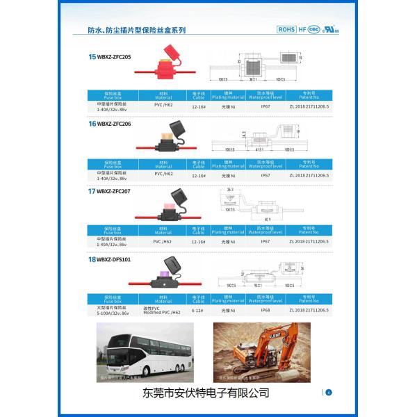 IP68 5x20mm In Line Fuse Holders 20A For Roadway Street Lighting