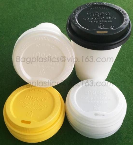 reusable plastic coffee cups made by 100% compostable materials,12oz PLA-lined hot coffee plastic cups PLA cups bagease