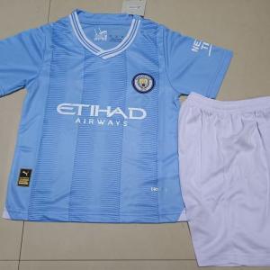 China Premium Kids Soccer Jerseys Custom Name Football Blue Jersey wholesale