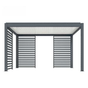 China Aluminum Alloy Pavilion Four Corner Outdoor Yard Shade Flip Louver Pavilion Leisure Canopy on sale