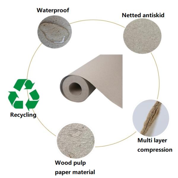 Waterproof Floor Protection Paper Roll Heavy Duty Construction Pad 23X23X82 Cm