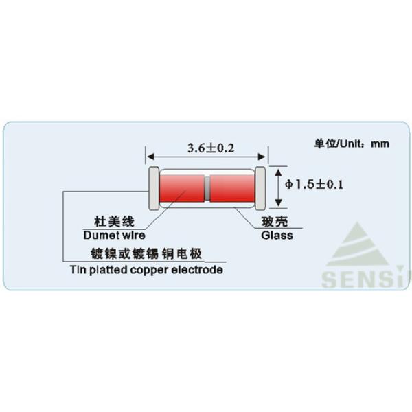 Miniature Design Glass Encapsulated NTC Thermistor for SMT Automatic Installation 1