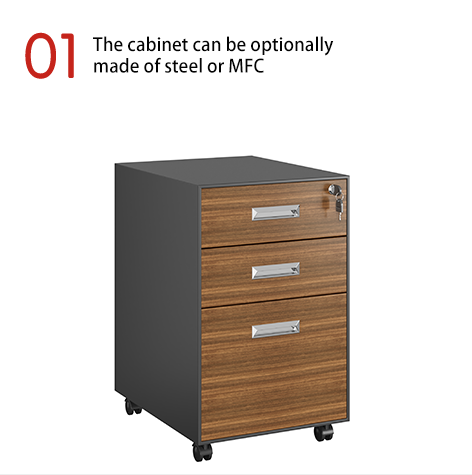 File Cabinet, Office Desk Storage Cabinet With Lock, Storage Cabinet, Office Cabinet, Drawer Style Mobile Low Cabinet