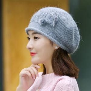 China 2018 Winter Trendy ladies woollen knitted hats with MOQ only need 3 pcs,elegant design hats wholesale