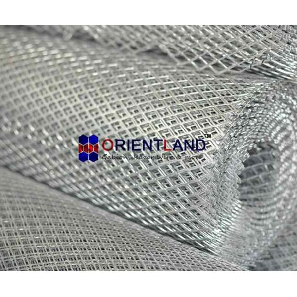 Flattened Expanded Steel Mesh , Expanded Metal Diamond Mesh Rolls And Panels