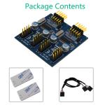 2 In 1 6-Ways 12V ARGB And 12V PWM DC Fan Hub With And Magnetic Standoff For