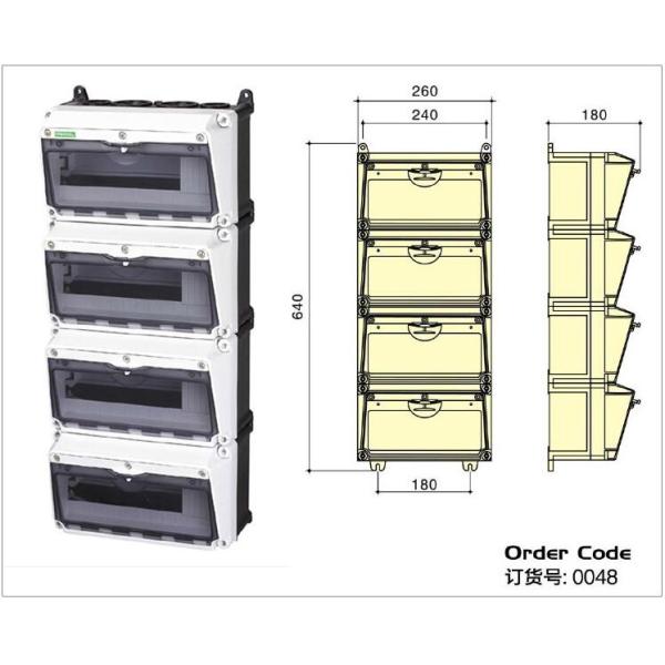 12 24 36 48 Way IP65 Waterproof Outdoor Wall Electrical Enclosure Plastic Distribution Box