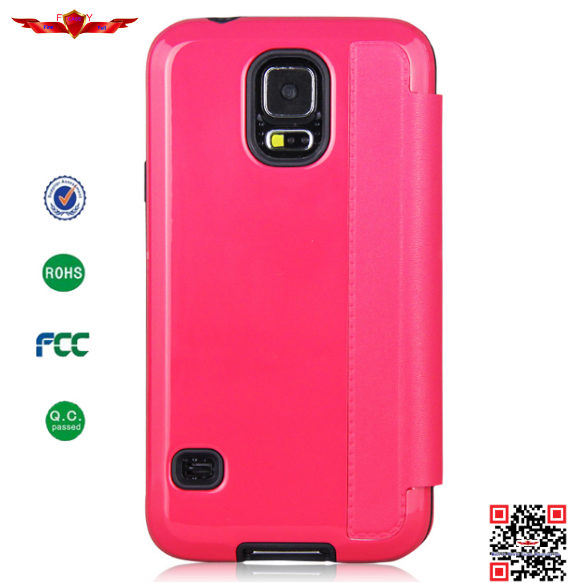 Newest Colorful High Quality PU Flip Cover Cases For Samsung Galaxy S5 Soft And Durable