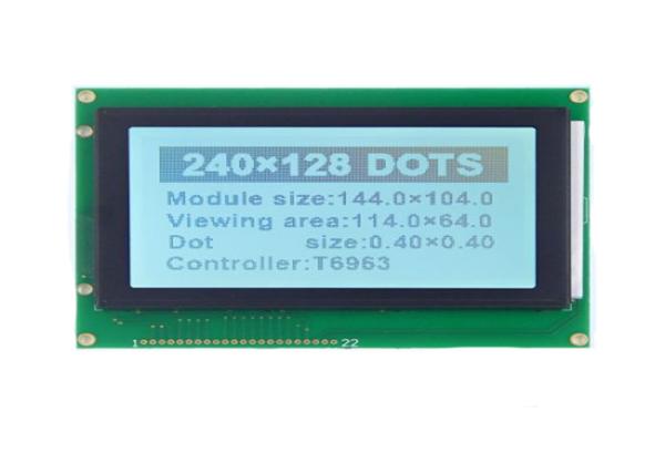 T6963c Controller 22 Pins Led Dot Matrix Display , 5.1 Inch 240 X 128 Spi Lcd