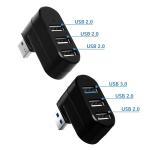 ABS USB Splitter 3 Port Hub 3.0 Adapter Rotate High Speed U Disk Reader 26g
