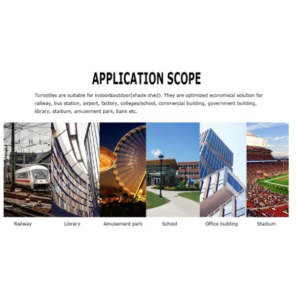 304 Stainless Steel Half Height Turnstile Accescs Control System 90-120 Degree