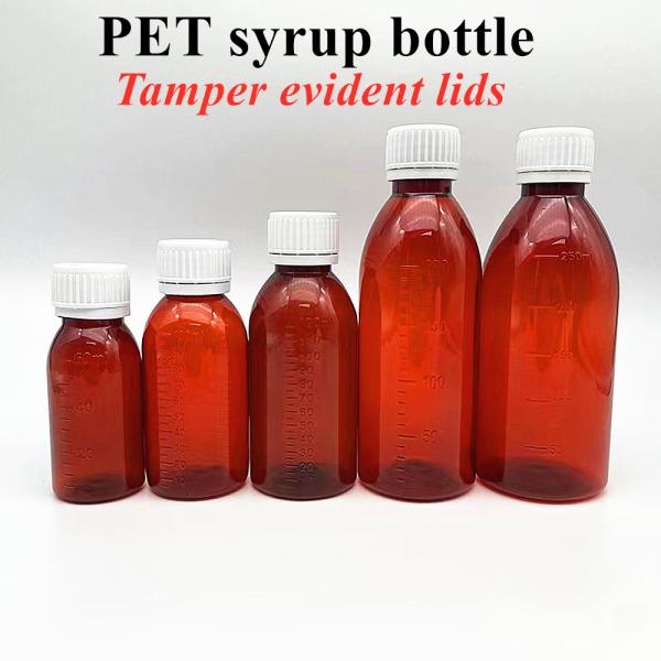 5oz Medical Syrup Bottles Amber Plastic Syrup Cough Bottle