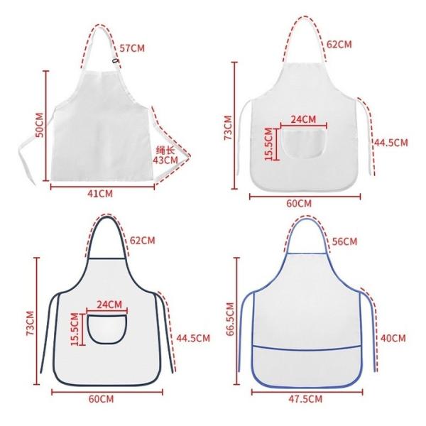 Sublimation Textiles Sublimation Blank Aprons With Pockets For Heat Press Cooking Kitchen Aprons For Men And Women Chef