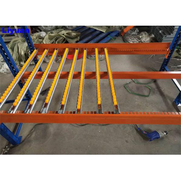Optional Dimension Carton Flow Roller Track , Flow Racks Warehouse Stable